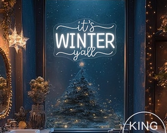 It's Winter Y'all Neon Sign, Custom Christmas Winter Season LED Neon Light, Holiday Home Xmas Party Home Wall Decor, Christmas Gift