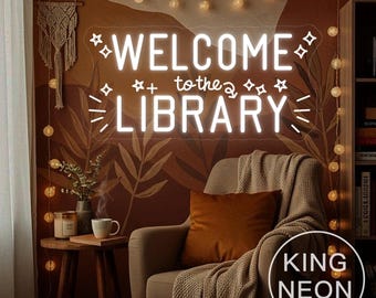 Welcome To The Library led-neonbord, leeszaaldecor