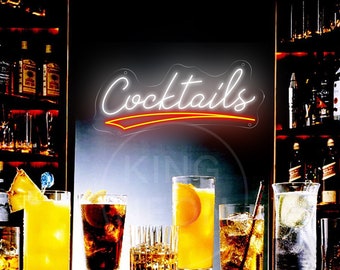 Cocktails Neon Sign, Cocktail Lounge Neon Sign Bar, Custom Pub Beer Led Light Signs, Wine Bar Sign, Mancave Neon Sign Art, Bar Opening Sign