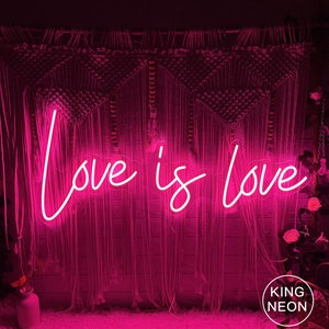 Insegna al neon Love Is Love, luce al neon a LED per matrimonio personalizzata, decorazione per la camera da letto, cartello di benvenuto, sfondo di fidanzamento, decorazione per feste, regali per coppia