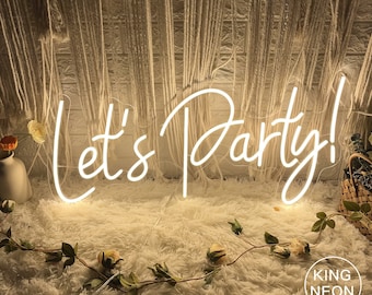 Let's Party Neon Sign: Custom LED Light Decor