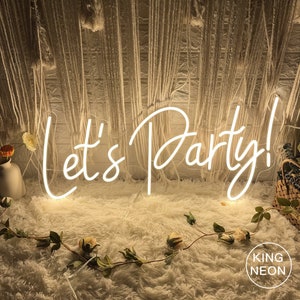 Let&#39;s Party Neon Sign, Custom Wedding Party LED Neon Light Halloween Christmas Party Event Wall Decor Bar Garden Home Yard Party Decoration