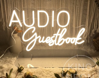 Audio Guestbook Neon Sign Custom Wedding Table Neon Sign Wedding Welcome Sign Office Table Sign Light Up Sign Custom Wedding Reception Sign