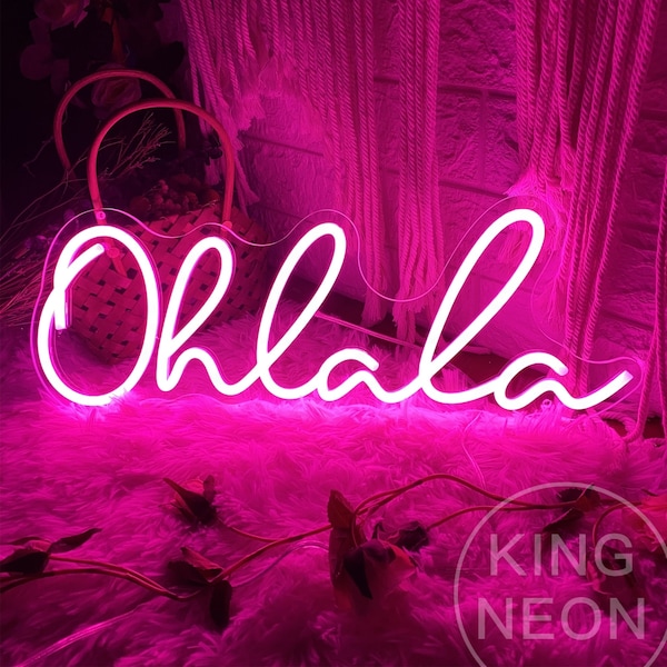 Oh La La Neon Sign Custom,Led Sign For Bedroom,Home Kids Room Wall Decor,Office Party Event Neon Art,Neon Bar Sign,Store Shop Signage