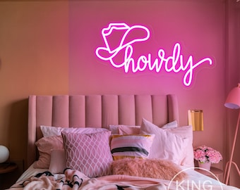 Howdy Cowboy Hat Neon Sign – Custom Western Bar Decor