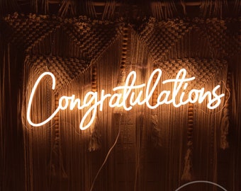 Congratulations LED Neon Sign: Graduation Party Decor