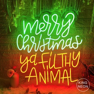 Merry Christmas Ya Filthy Anima,Christmas Neon Sign Custom,Led Light for Home Party,Personalized Gift for Family,Shop Signage,Festival Decor