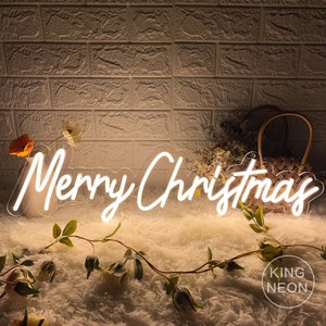 Merry Christmas LED Neon Sign, Custom Christmas Party Neon Light Sign Christmas Event Decor Home Wall Decoration Personalized Christmas Gift