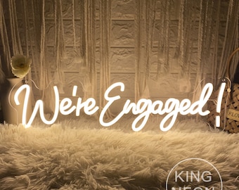 We're Engaged! Neon Sign: Wedding Engagement Party Decor
