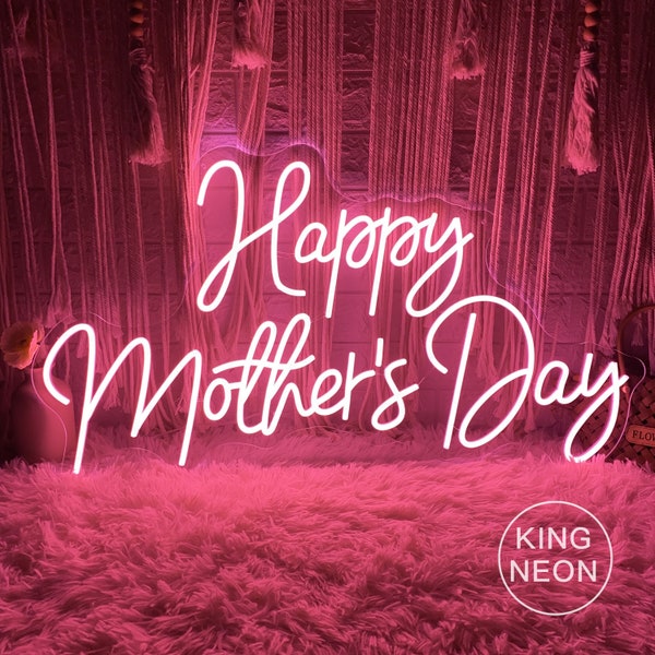 Happy Mother's Day Neon Sign, Custom Mother's Day Gift LED Neon Light Sign Home Wall Decor Party Decoration Personalized Gift For Mom Mother