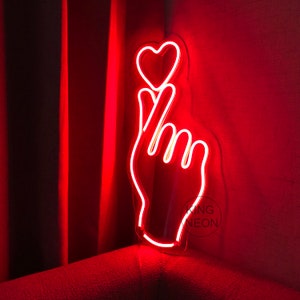 Hand and Heart Symbol Neon Sign Gesture Love Led Neon Handmade - Etsy