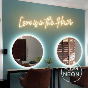 Love is in the Hair Leuchtreklame, individuell gestalteter Friseursalon LED Neonlicht Barber Shop Bar Beauty Salon Wand Kunst Dekor Friseur Geschenk für Friseure