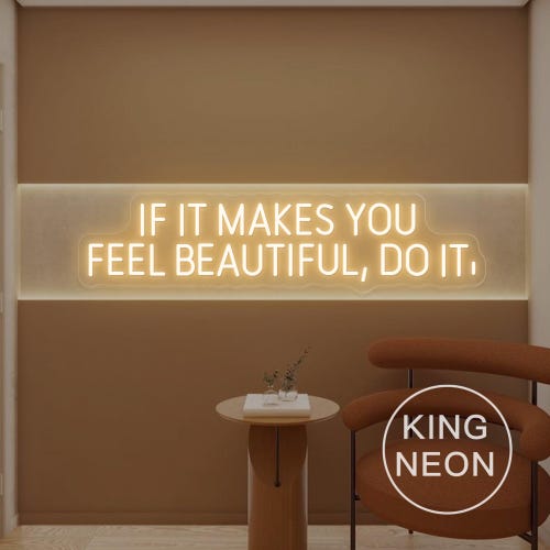 Si cela vous fait vous sentir belle, faites-le enseigne néon, salon de beauté personnalisé néon LED salon de beauté salon de coiffure spa décoration murale enseigne d'entreprise
