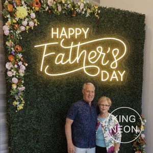 Letrero de neón "Feliz Día del Padre", luz de neón LED personalizada para fiesta del Día del Padre, decoración de pared para el hogar, regalo personalizado para papá, regalo para papá