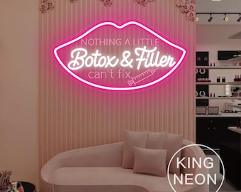 Botox & Filler LED Neon Sign, Medspa Decor, Beauty Salon Wall Art