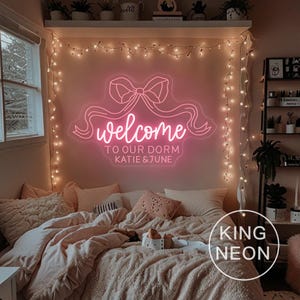 Custom Roomies Neon Sign, College Roommates Name Sign,Welcome To Our Dorm Room LED Name Neon Light Wall Decor,Gift For Roommate,Roomies Gift