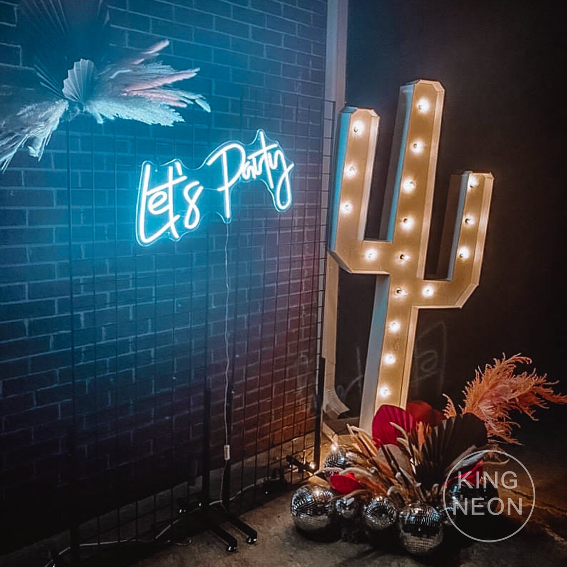 Let's Party Neon SignHome Yard Party SignLed Light image 2