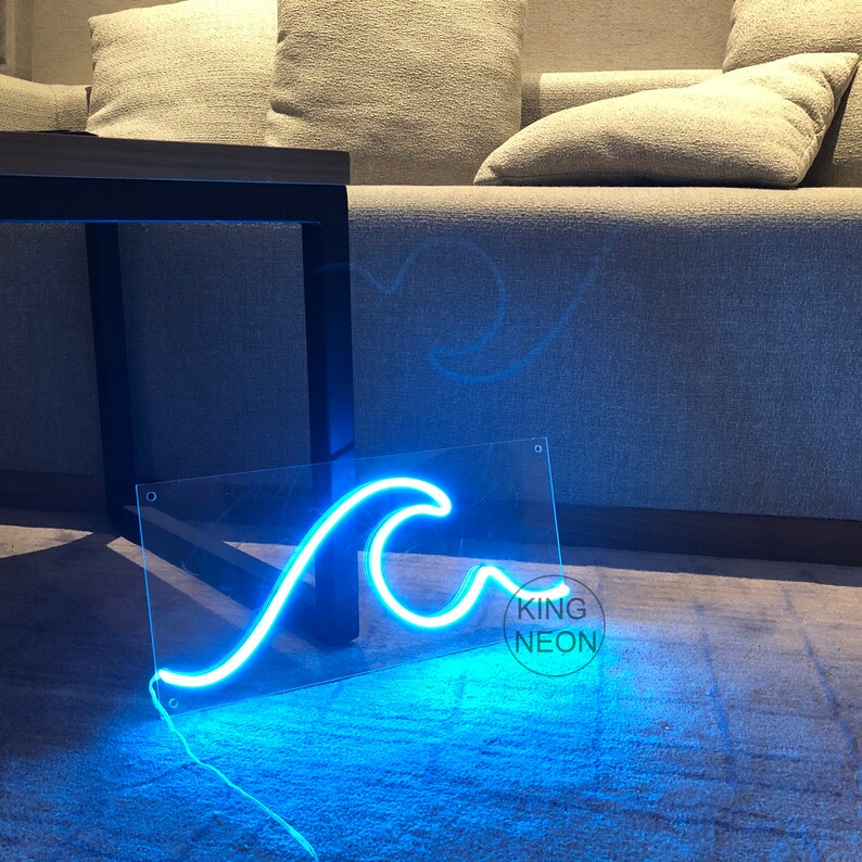 Custom Neon Sign Wave LED Neon Light Sign Handmade Wave Neon Etsy