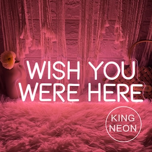 Letrero de neón "Wish You Are Here", personalizado, en memoria amorosa, luz de neón LED para boda, decoración minimalista moderna para fiesta de boda, letrero conmemorativo para boda