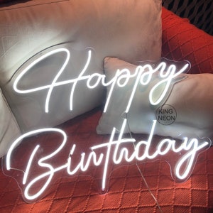 Custom Neon Sign,Happy Birthday Neon Sign,Happy 1st Birthday Sign,Acrylic Flex Led Light Sign for Party Wall Decor,Best Birthday Gifts image 5