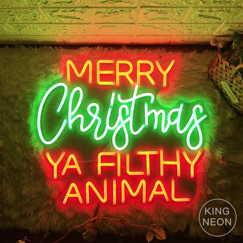 Merry Christmas Ya Filthy Animal Neon Sign Lightcustom Neon - Etsy