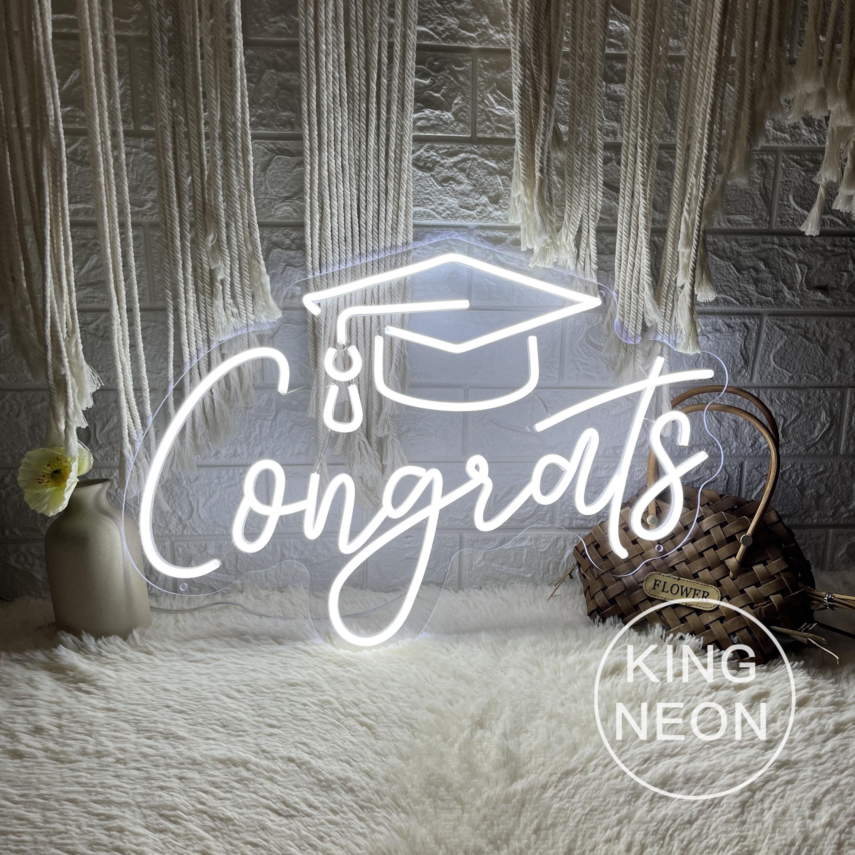 Congrats Neon Sign for Custom Graduation Party, College Congrats Grad ...