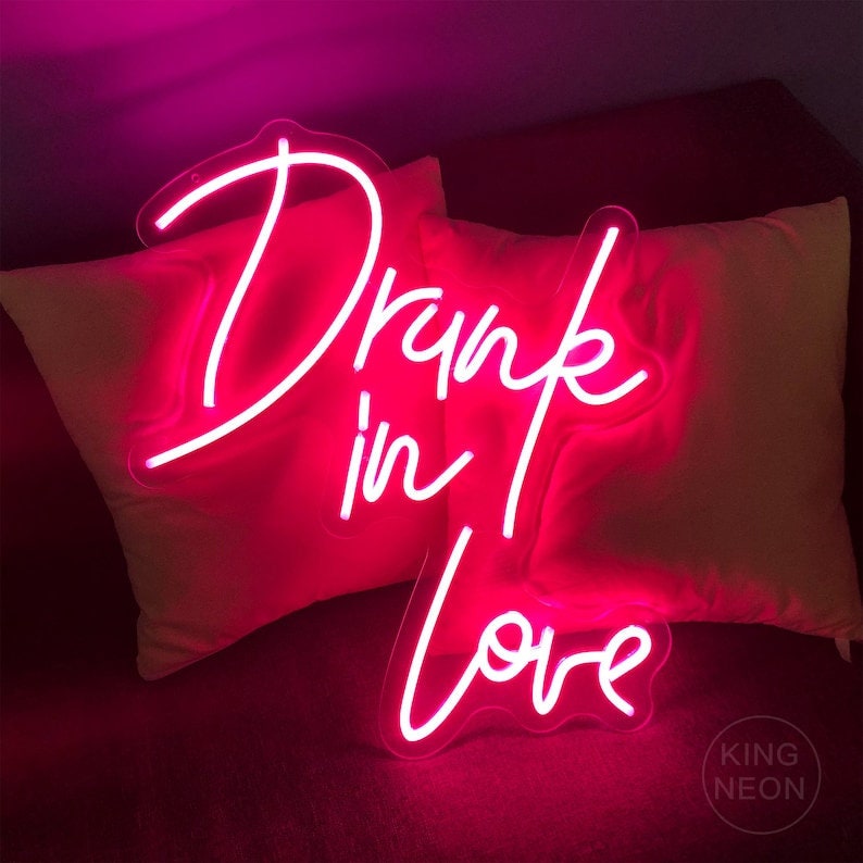 Drunk in Love Neon Sign Custom Home Room Wall Decor Neon Art - Etsy