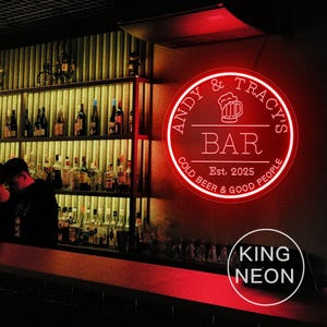 Custom Beer Bar Neon Sign,  USB Engraved Home Bar LED Neon Light Wall Decor Cocktail Beer Bar Man Cave Sign, Gifts For Him Father&#39;s Day Gift