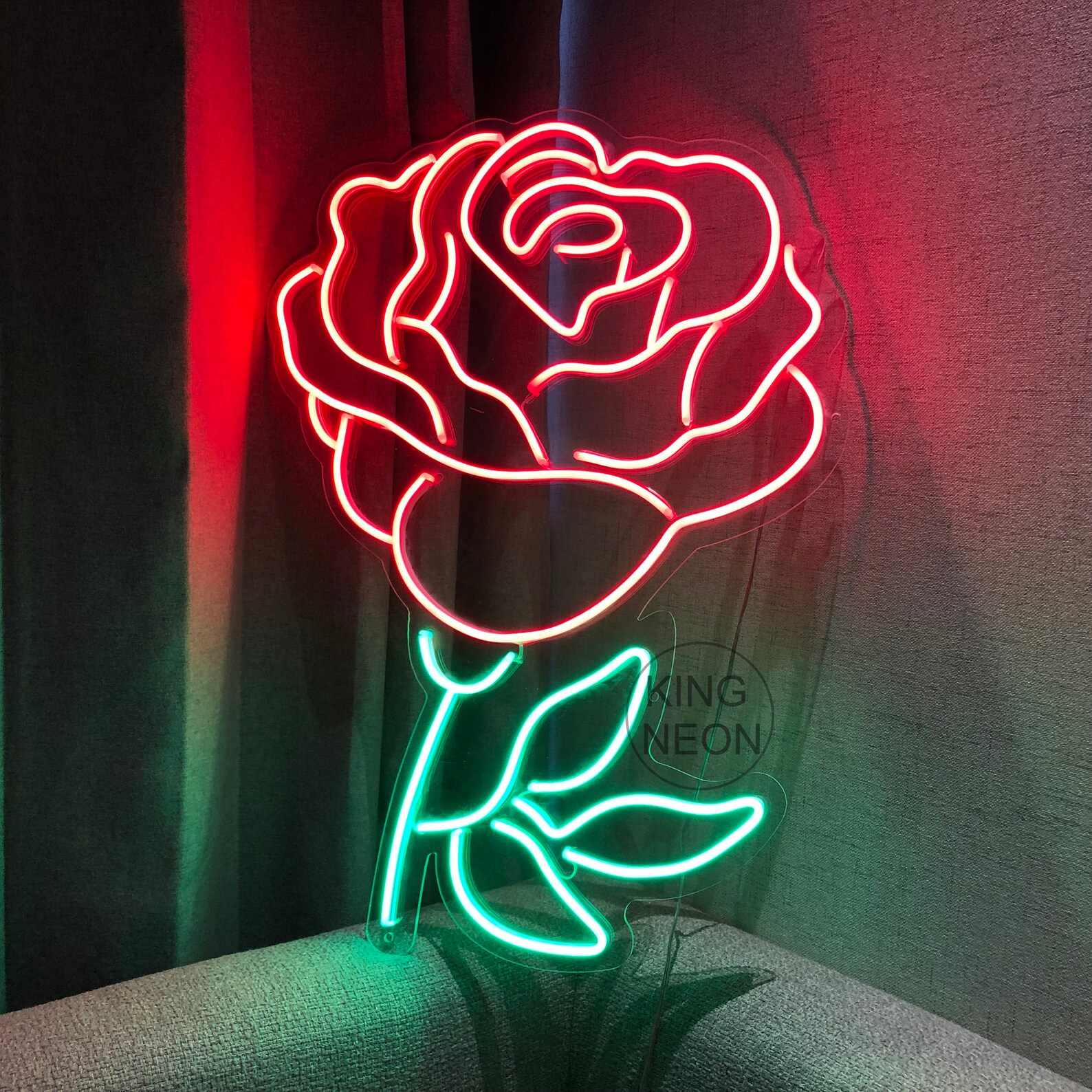 Custom Neon Rose Flower Neon Light Sign. LED Custom Gift For Etsy