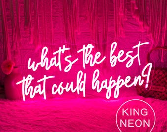 What's The Best That Could Happen？ Neon Sign, Custom Motivational Quotes LED Neon Light Inspirational Classroom Office Gym Wall Decor Gift
