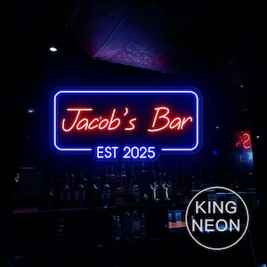 Insegna al neon per bar personalizzata, decorazione da parete con luce al neon a LED per bar di casa, insegna per club lounge, regalo per papà, regalo di San Valentino per lui.