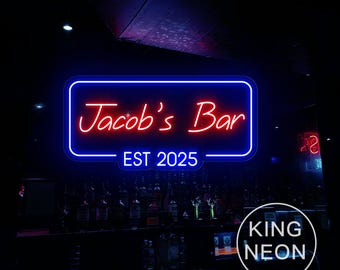 Custom Bar Neon Sign, Personalized Man Cave Decor