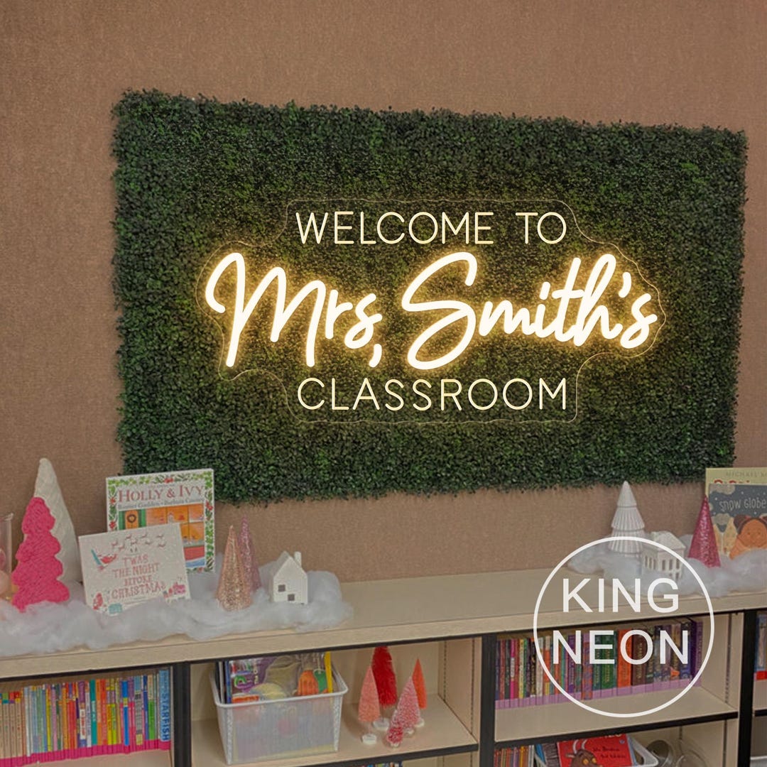 Custom Teacher Name LED Neon Sign, Classroom Decor - Etsy