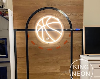 Basketball Neon Sign,LED Sign for Home Bedroom Wall Decoration,Teens Room Wall Decor,Boy&#39;s Room Neon Decor,Personalized Gifts for Boyfriend