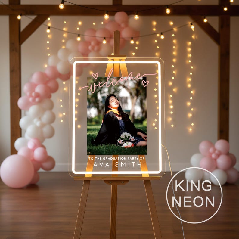 Custom Graduation Party Neon Sign, UV Printed Photo Neon Light, Grad ...