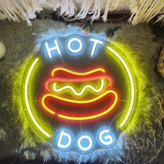 Hot Dog Neon Schild, Custom Fast Food Shop LED Neon Licht, Hot Dog