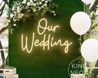 Our Wedding Neon Sign Custom Neon Wedding Sign Wedding Grass Wall Decor Neon Wedding Welcome Sign Reception Light Sign Wedding Backdrop