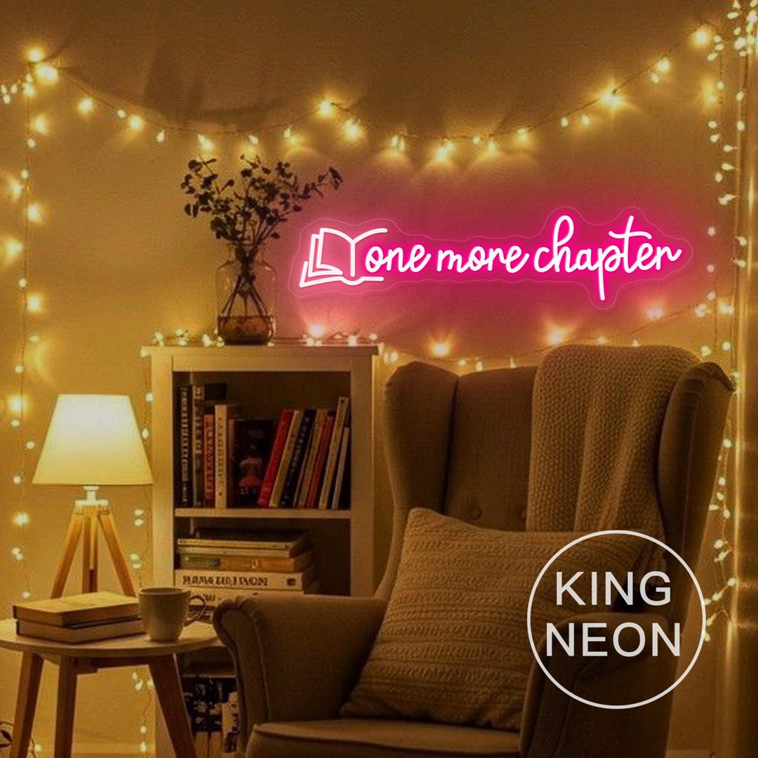 One More Chapter LED Neon Sign, Library Bookshelf Decor - Etsy