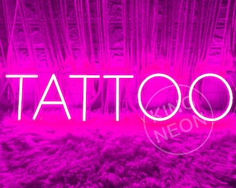 Tattoo Neon Sign, Custom Studio Decor LED Light