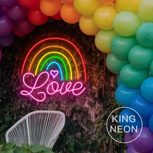 Placa de neon de arco-íris de amor, luz neon LED personalizada para o mês do orgulho LGBTQ, decoração de parede para casa e quarto, decoração de fundo para festa do mês do orgulho, presente LGBTQ