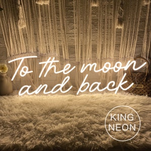 Para a lua e para trás sinal de néon, casamento personalizado led luz de néon decoração de parede para casa casamento noivado festa pano de fundo decoração presente personalizado