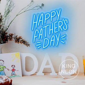Letrero de neón del Día del Padre, fondo personalizado para fiesta del Día del Padre, luz LED de neón, decoración para pared del hogar, regalo personalizado para papá.