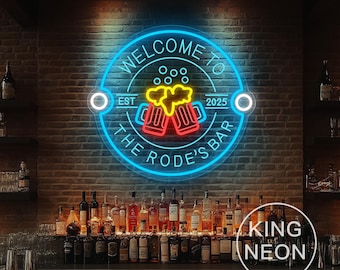 Custom Bar LED Neon Sign, Personalized Pub Decor
