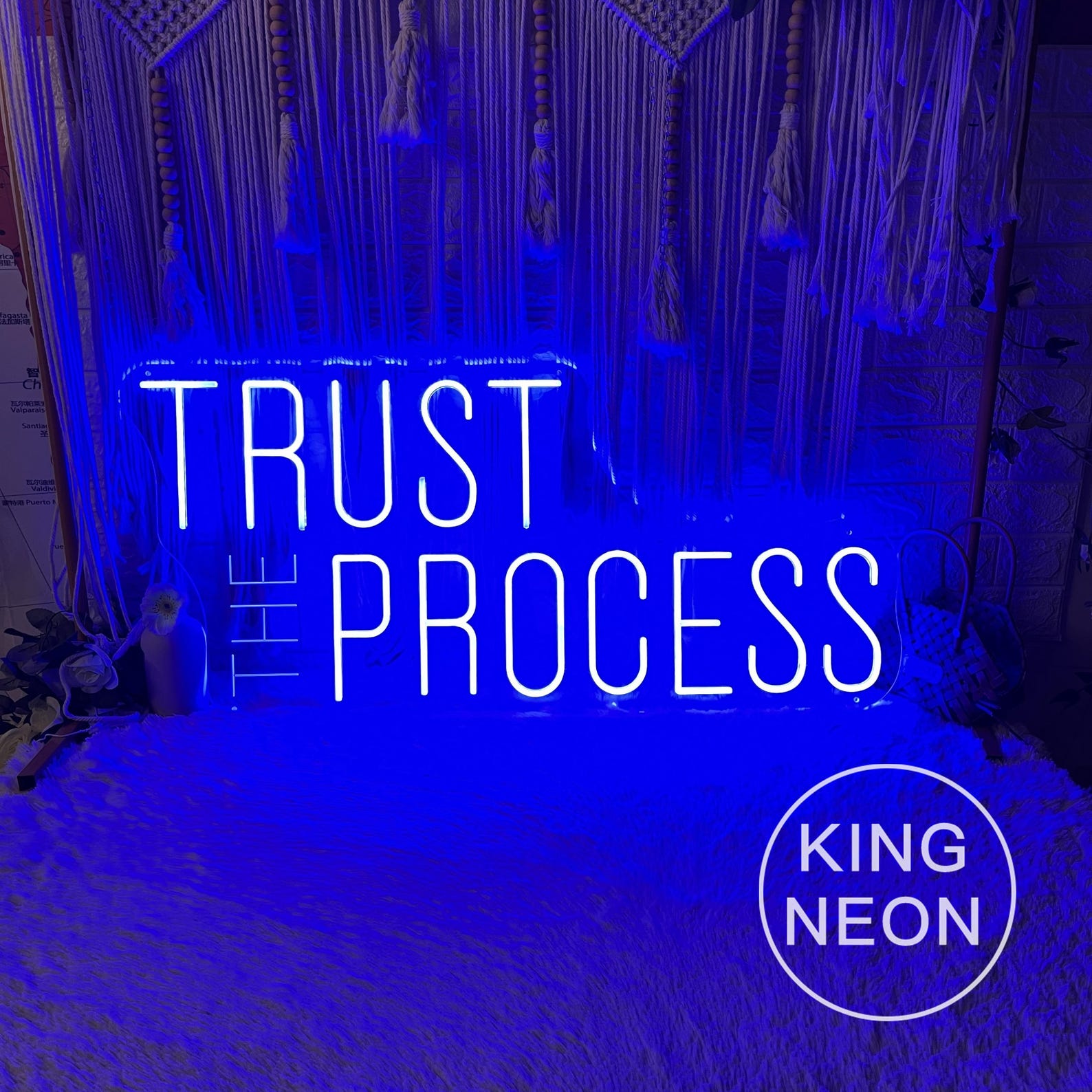Trust the Process Neon Sign, Custom Home Gym LED Light, Gym ...