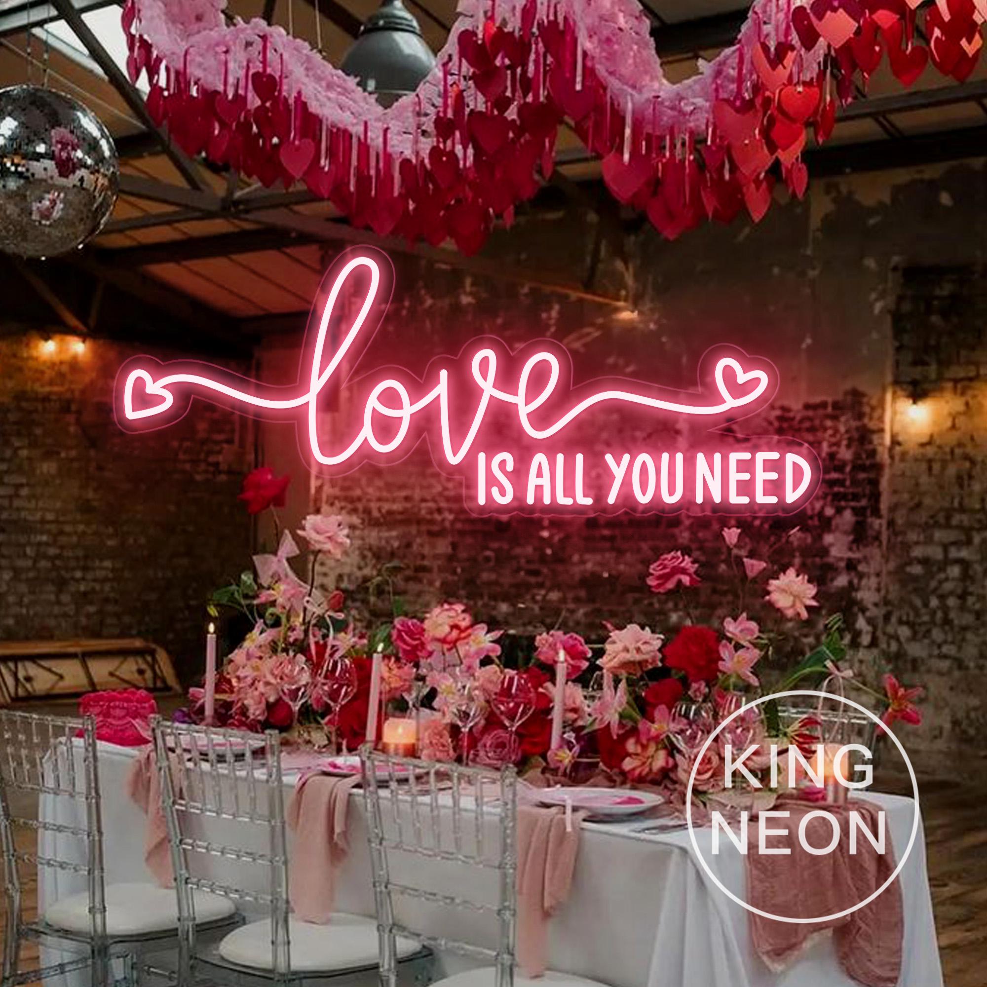 Liebe ist alles, was Sie Leuchtreklame, kundenspezifische Valentinstag LED Neonlicht-Hochzeits-Verlobungs-Hintergrund-Dekor-Geschenk für Liebhaber, Valentinstagsgeschenk benötigen