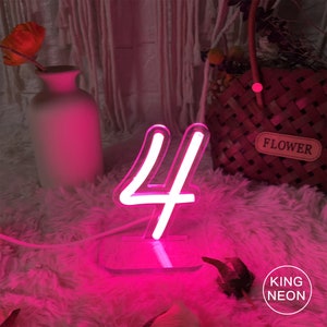 Number Neon Light,Custom Neon Sign,USB Desk Lamp,Battery Table Light,Neon Sign Wedding,Wedding Table Decorations,Led Neon Light For Bedroom image 7