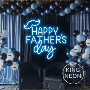 Letrero de neón "Feliz Día del Padre", luz LED de neón personalizada para fiesta del Día del Padre, decoración de pared para el hogar, regalo personalizado para papá, regalo para papá