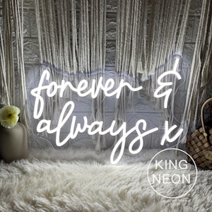 Forever & Always Neon Sign, Custom Wedding LED Neon Light,Minimalist Wedding Party Wall Backdrop Decor Wedding Welcome Sign,Engagement Gifts