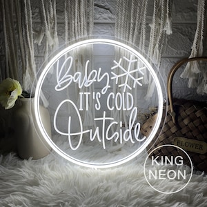 Baby IT&#39;S COLD Outside USB Led Light Sign, Custom Christmas Baby Shower Neon Sign Winter Baby Shower Theme Decor, Personalized Gift for Baby