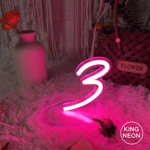 Number Neon Light,Custom Neon Sign,USB Desk Lamp,Battery Table Light,Neon Sign Wedding,Wedding Table Decorations,Led Neon Light For Bedroom image 6